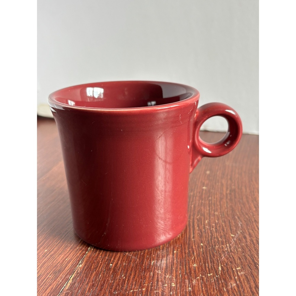 Fiesta HLC Claret Red Ring Handle Coffee Mug Ceramic Tea Cup Art Deco 10 oz